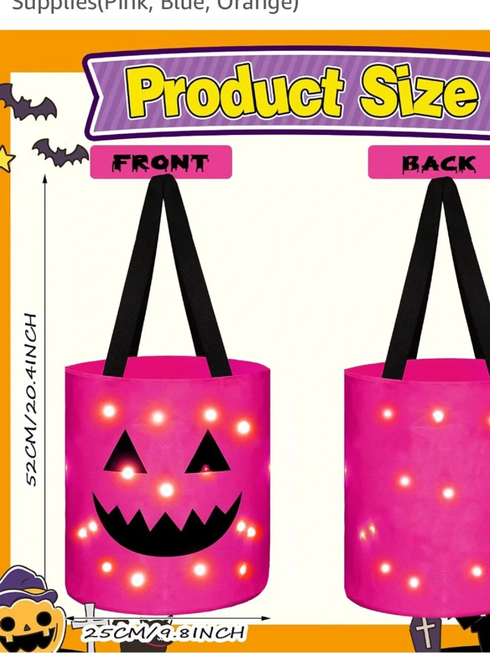 LED Halloween Trick or Treat Bags Light up-Choice